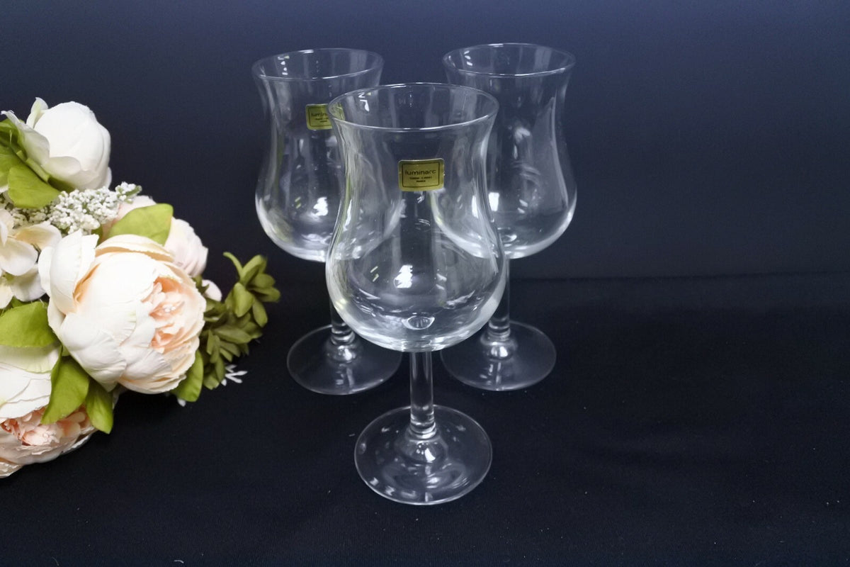 3 Luminarc Grand Vin Wine Glasses, French Crystal, 13oz (Set)