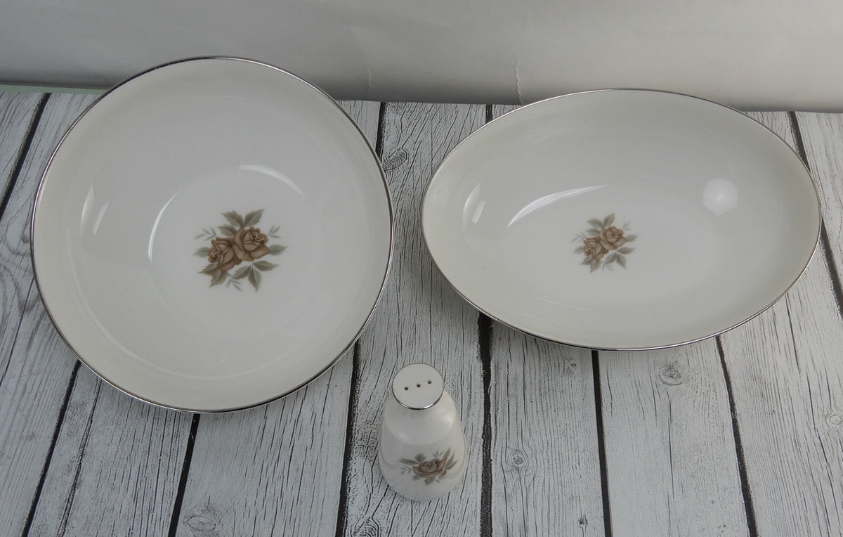 Set of 2 Sering Bowls and Sacker  of Noritake Ivory China "7542 Rhoda Rose"