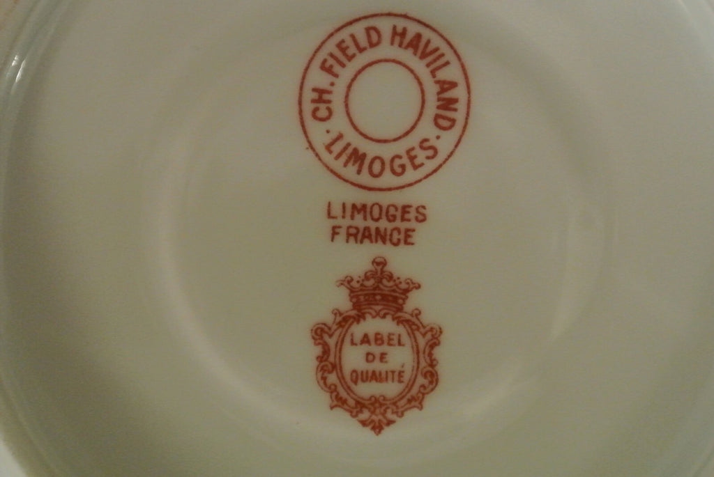 CH Field Haviland Limoges. Label de Qualite. Chinese Thistle Col. Cup & Saucer