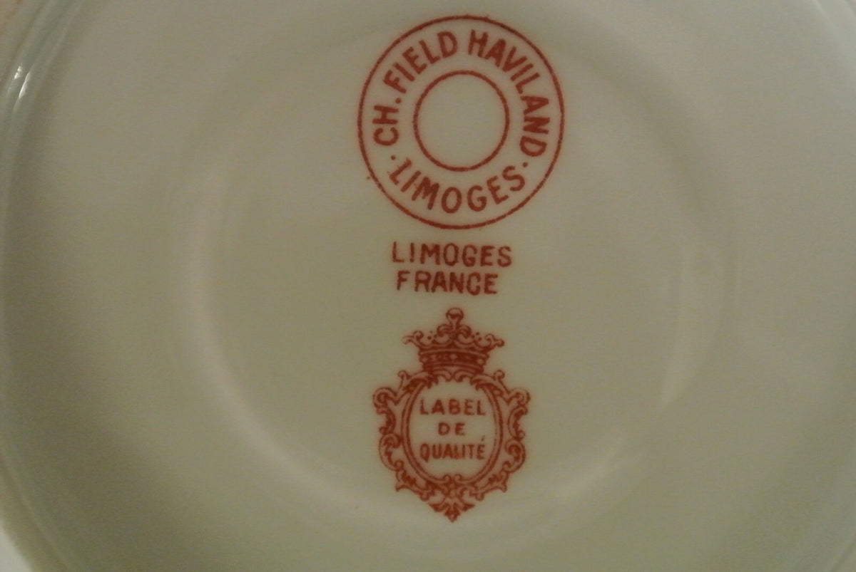 CH Field Haviland Limoges. Label de Qualite. Chinese Thistle Col. Cup & Saucer