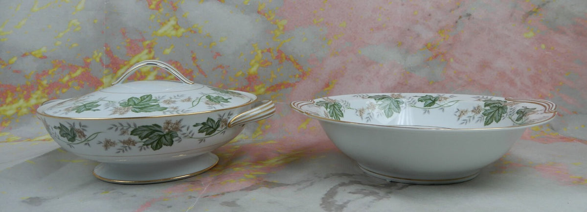 Vintage Noritake "Daphne" Vegetable Serving Bowl &Covered Vegetable Serving Bowl