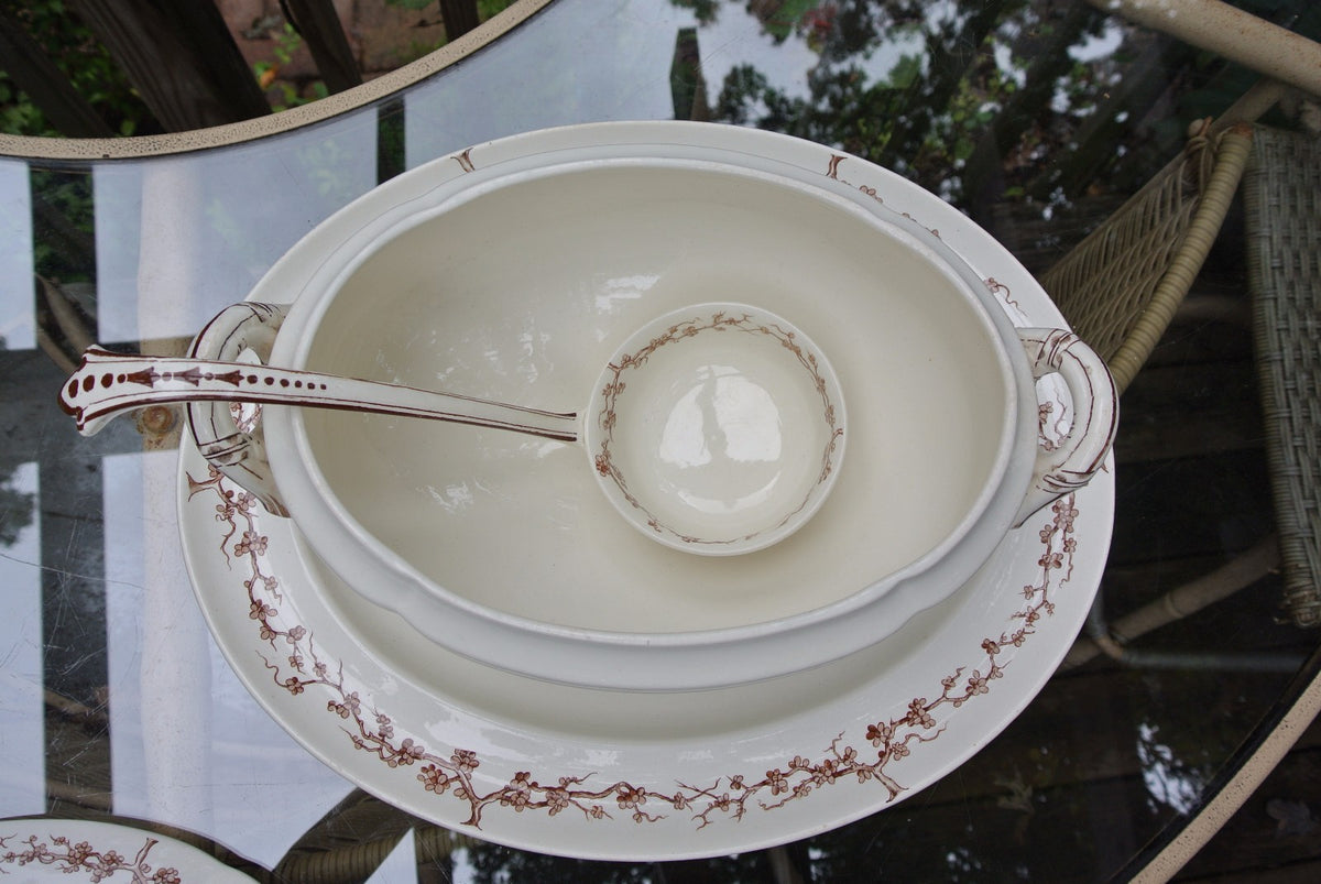 Antique Naples Ware Brown Westhead Moore & Co Tureen