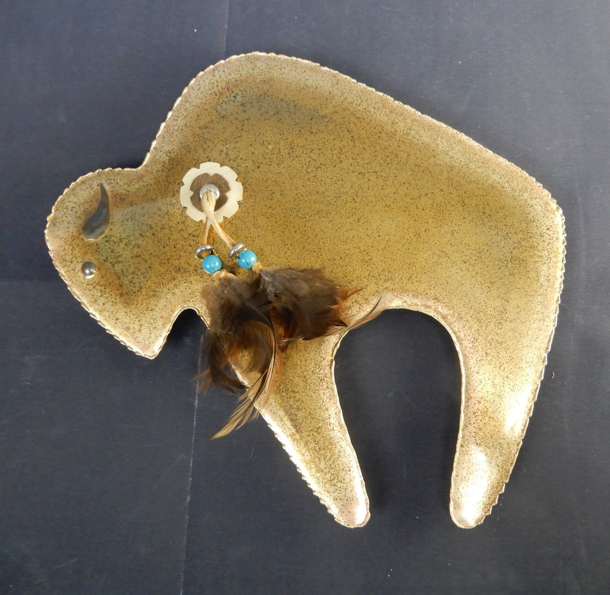 Vintage Galbraith 1996 Welded Buffalo Brass Wall Hanging Sculpture