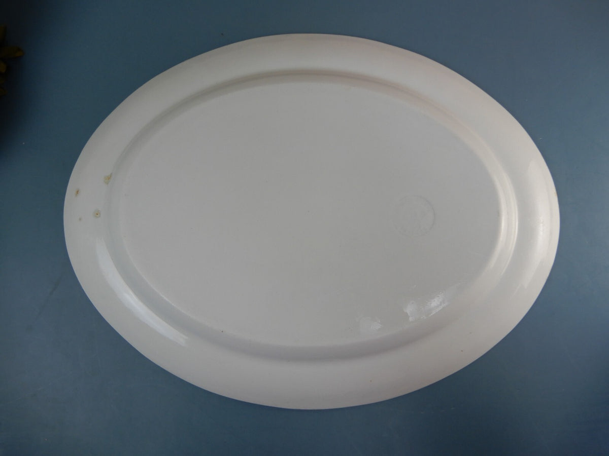 White Ironstone Oval Platter J. Edwards President Shape Burslem England, c. 1856