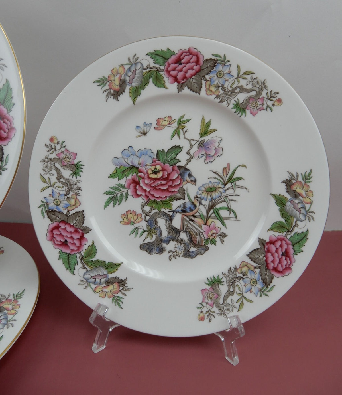 Vintage Wedgwood "Cathay" Pattern Two Dinner 11" and One Luncheon 9"