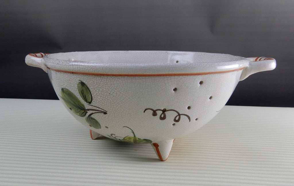 Ceramiche ABC Bassano Footed Colander/Strainer Made In Italy Hand Painted