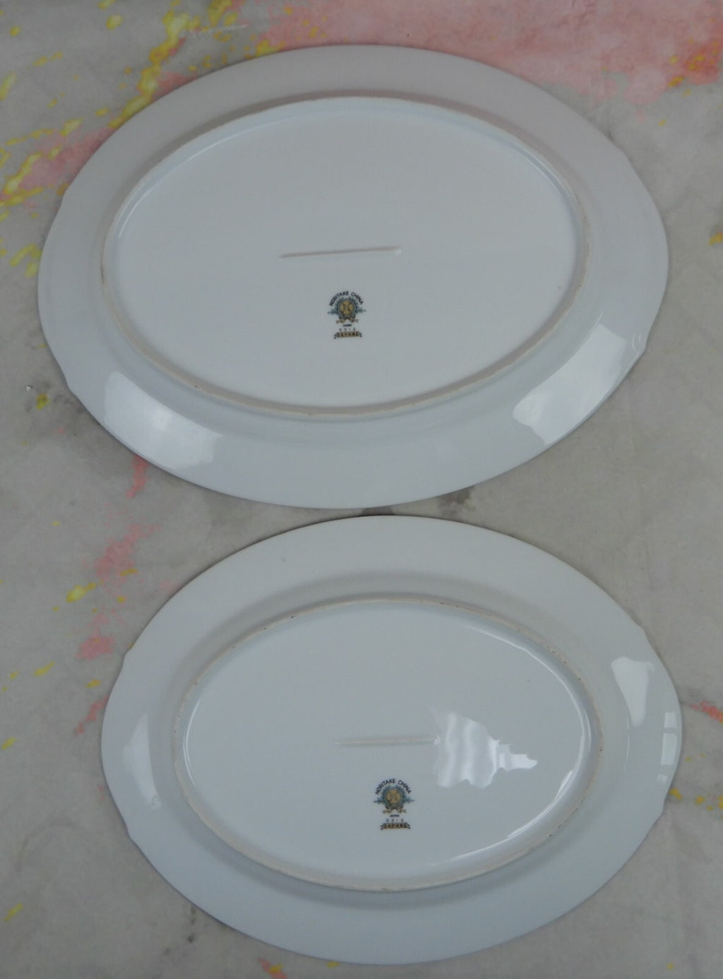 Vintage Noritake "Daphne"  Pattern Set of Two Platters 13-5/8" and 11-3/4"