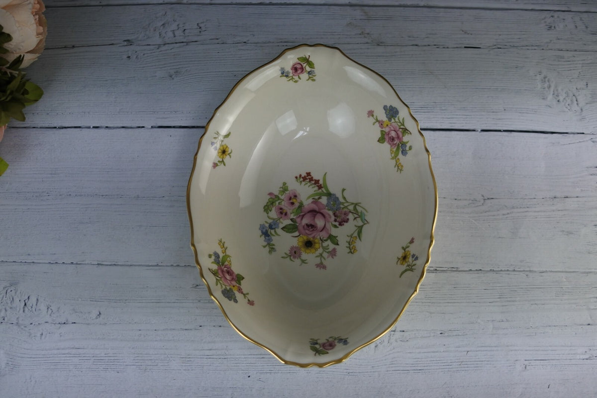 Vintage Federal Syracuse Gravy Boat And Oval Serving "Portland" Pattern China