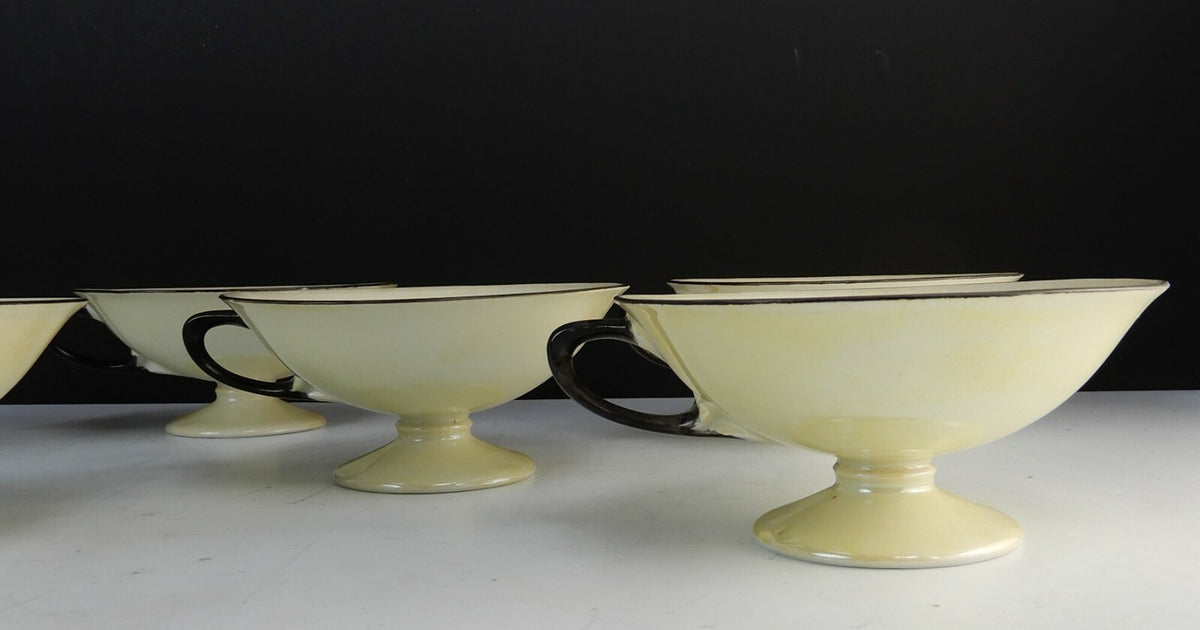 Set of 6 RS TILLOWITZ Silesia  Lusterware Yellow Cups with No Saucers