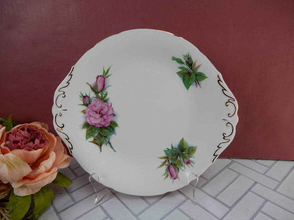 Paragon Harry Wheatcroft "Six World Famous Roses"Cake Tray,Sugar Bowl & Creamer