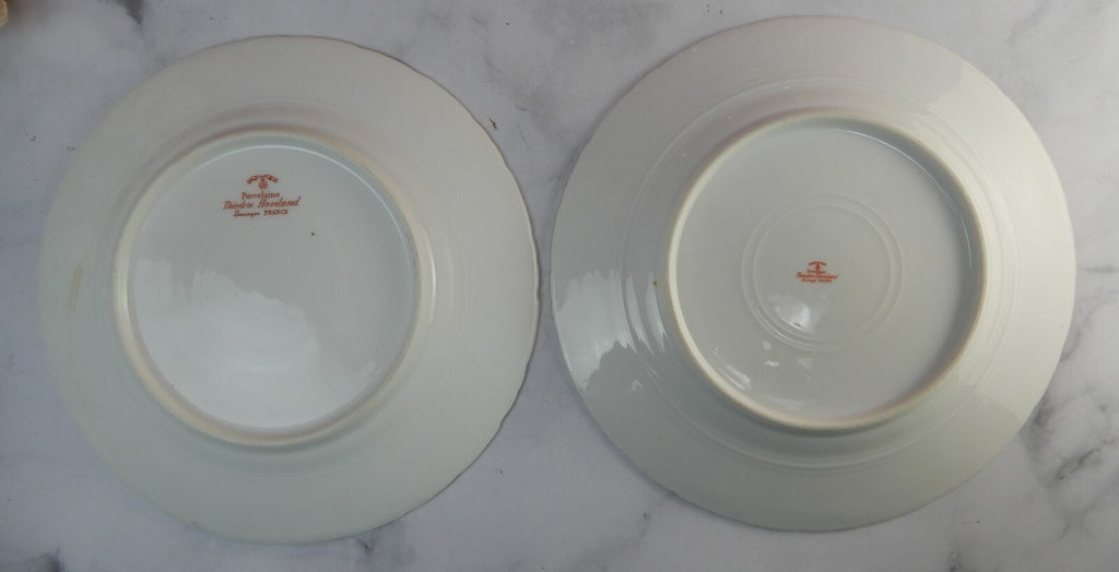 Vintage Theodore Haviland Limoges Porcelain Set of Two 8" Salad Plates