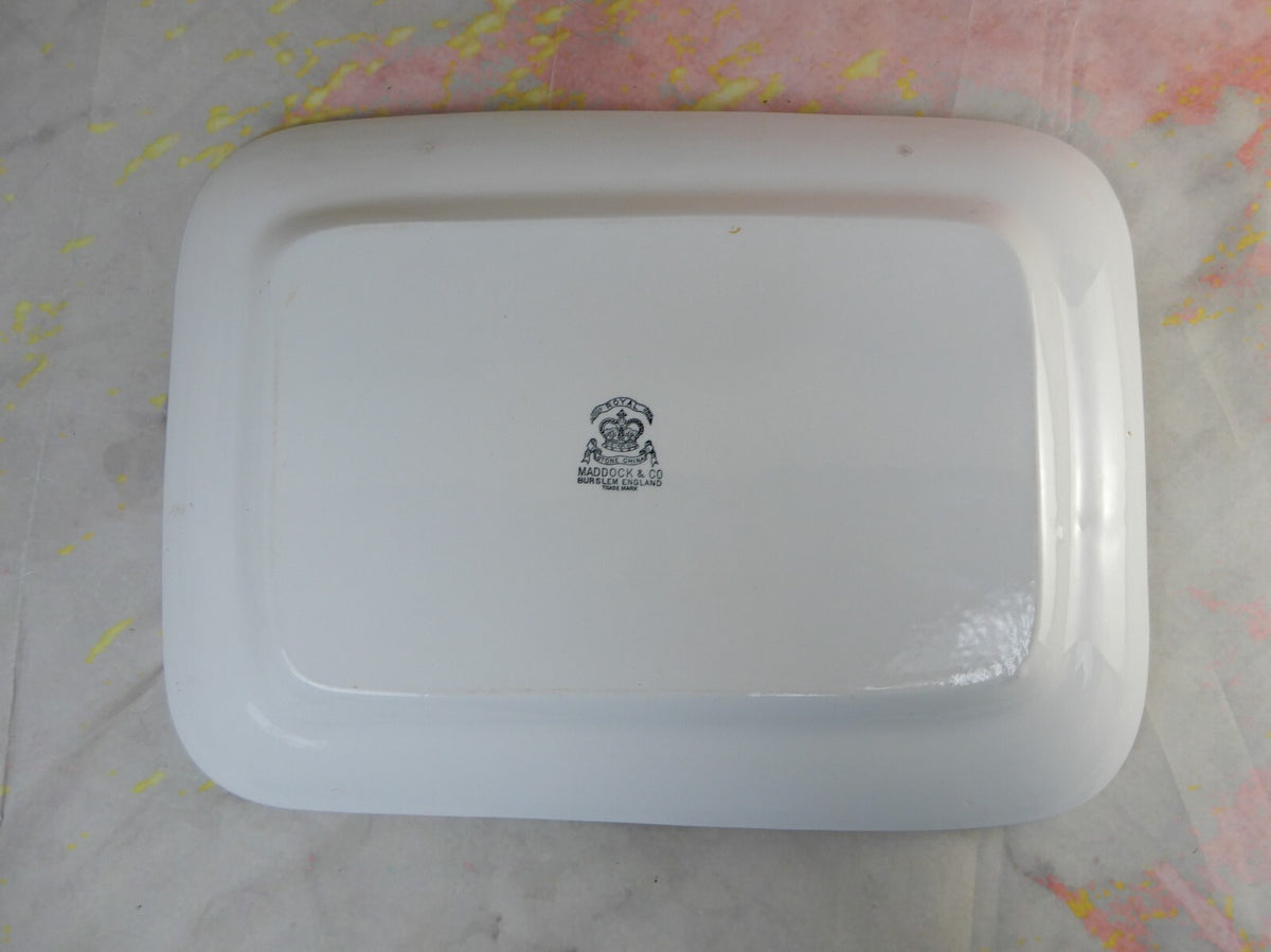 Vtge John Maddock,Royal Stone China Burslem England Rectangle 16-3/8" Platter