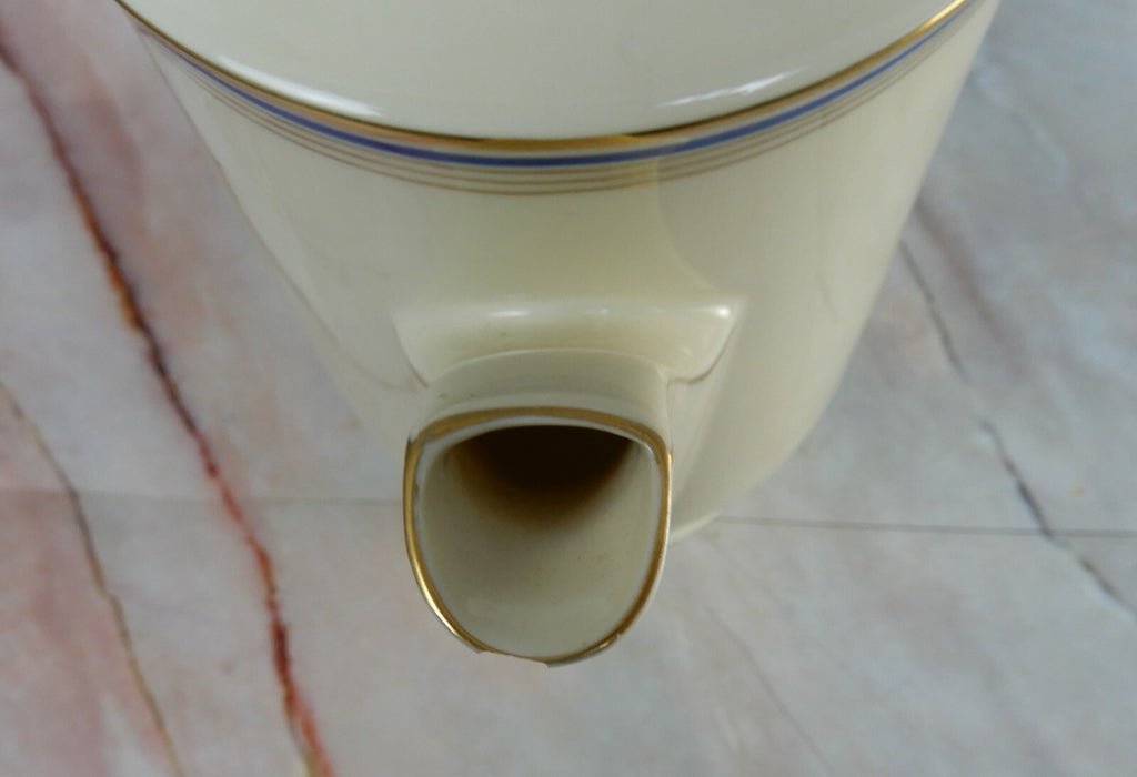 Vintage Eamag Schönwald Bavaria Gold and Cobalt Blue Rim Coffee Pot