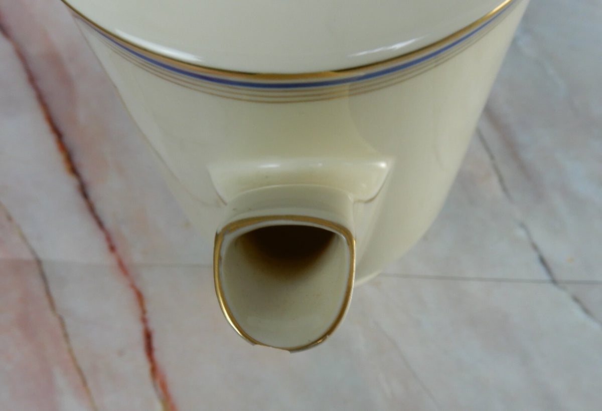 Vintage Eamag Schönwald Bavaria Gold and Cobalt Blue Rim Coffee Pot