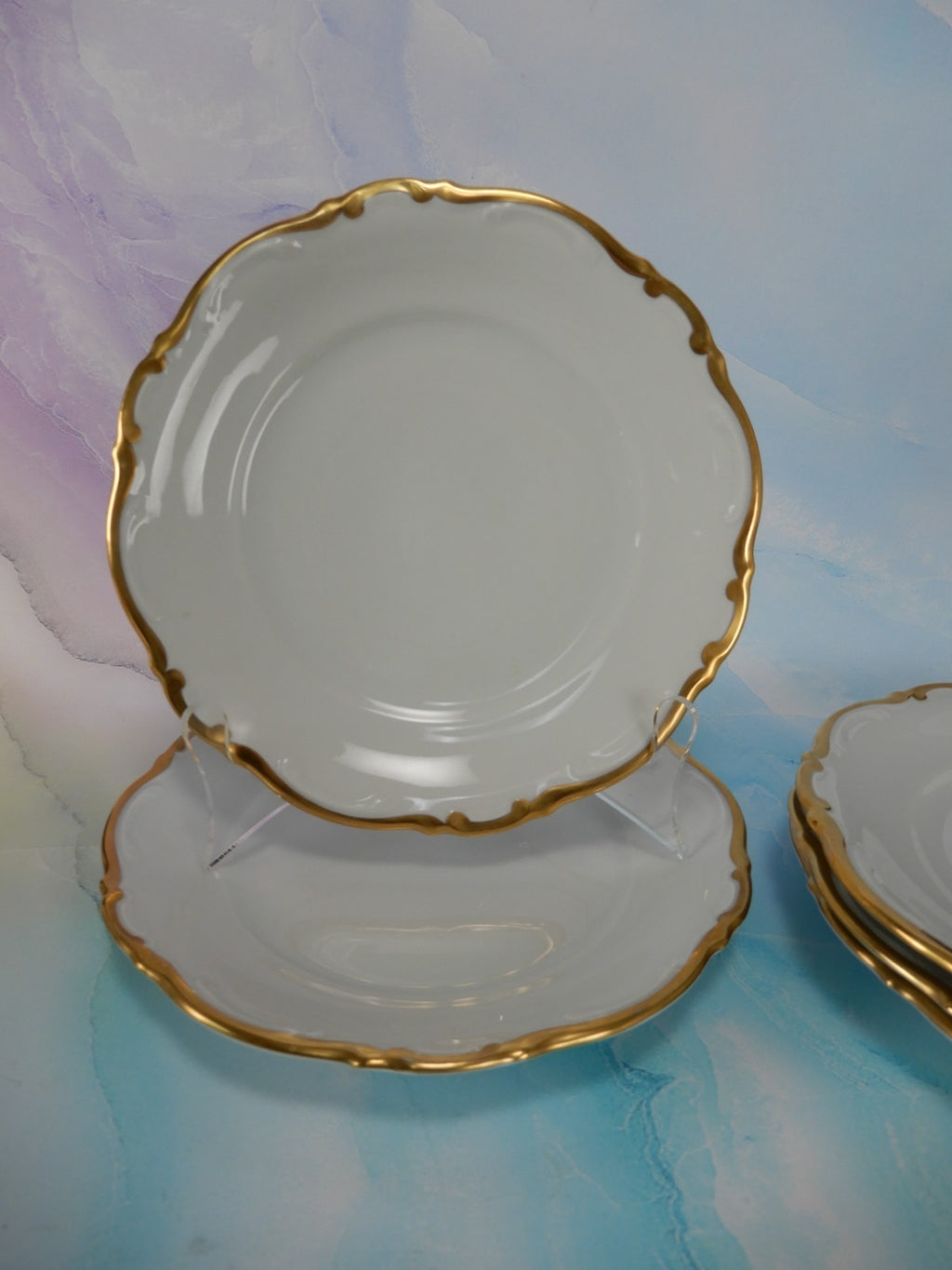 Mitterteich Bavaria Golden Lark Set of 5 Salad Plates 7-3/4" Made in Germany