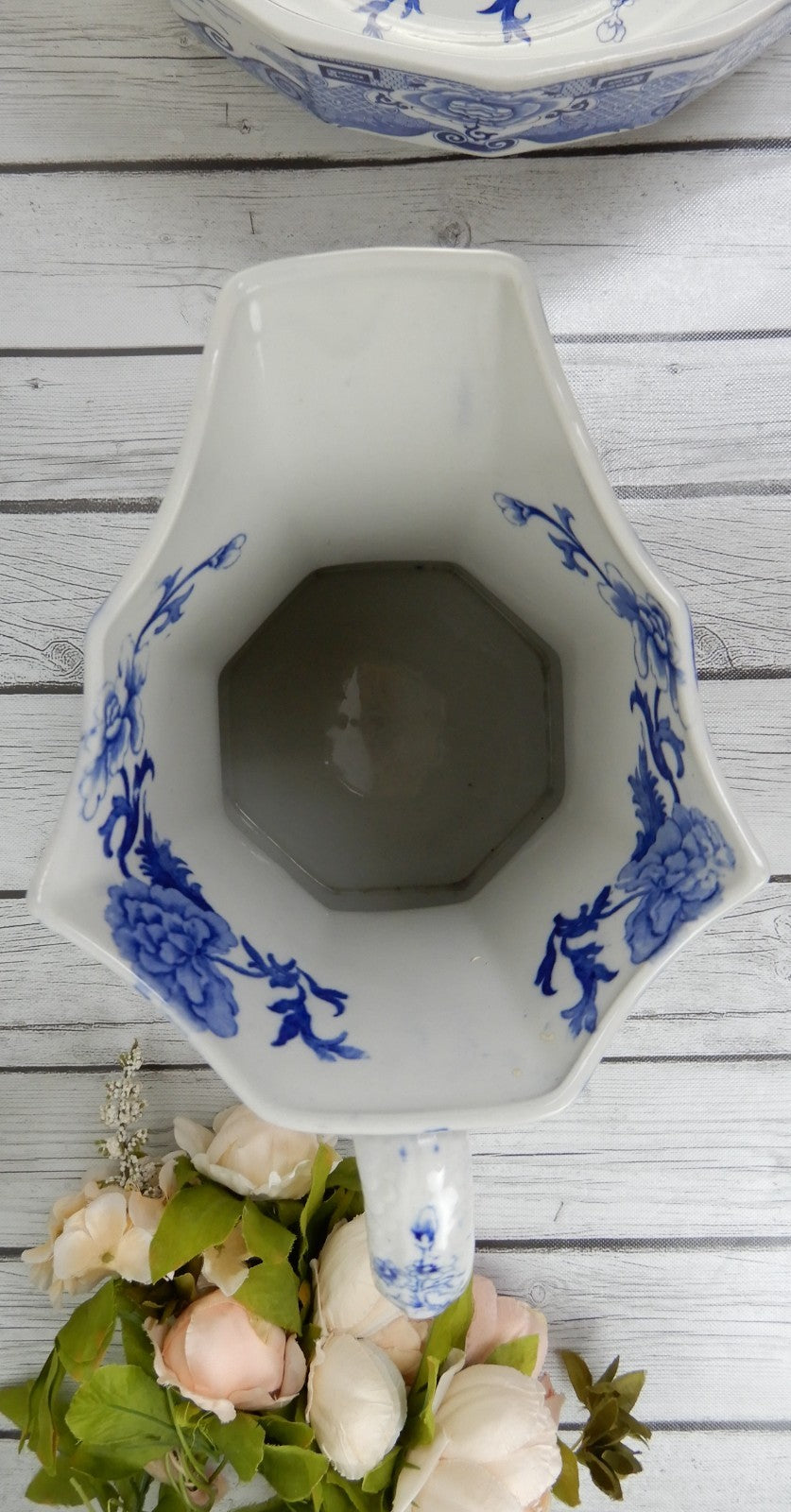 Antique Mason's Ironstone Blue Pheasant Pattern,Wash Bowl & Pitcher Set Ca.1815