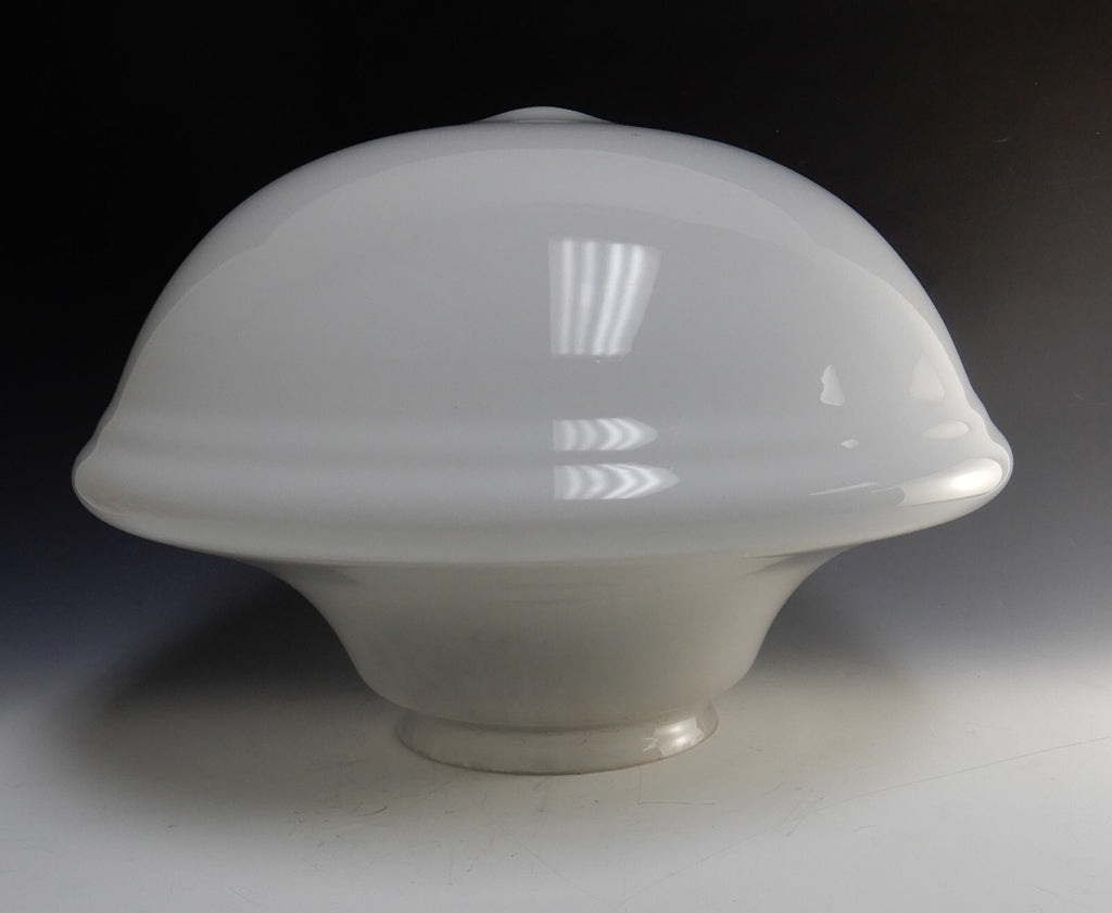 Vintage Milk Glass and Frosted Glass Schoolhouse Shade -16" diameter