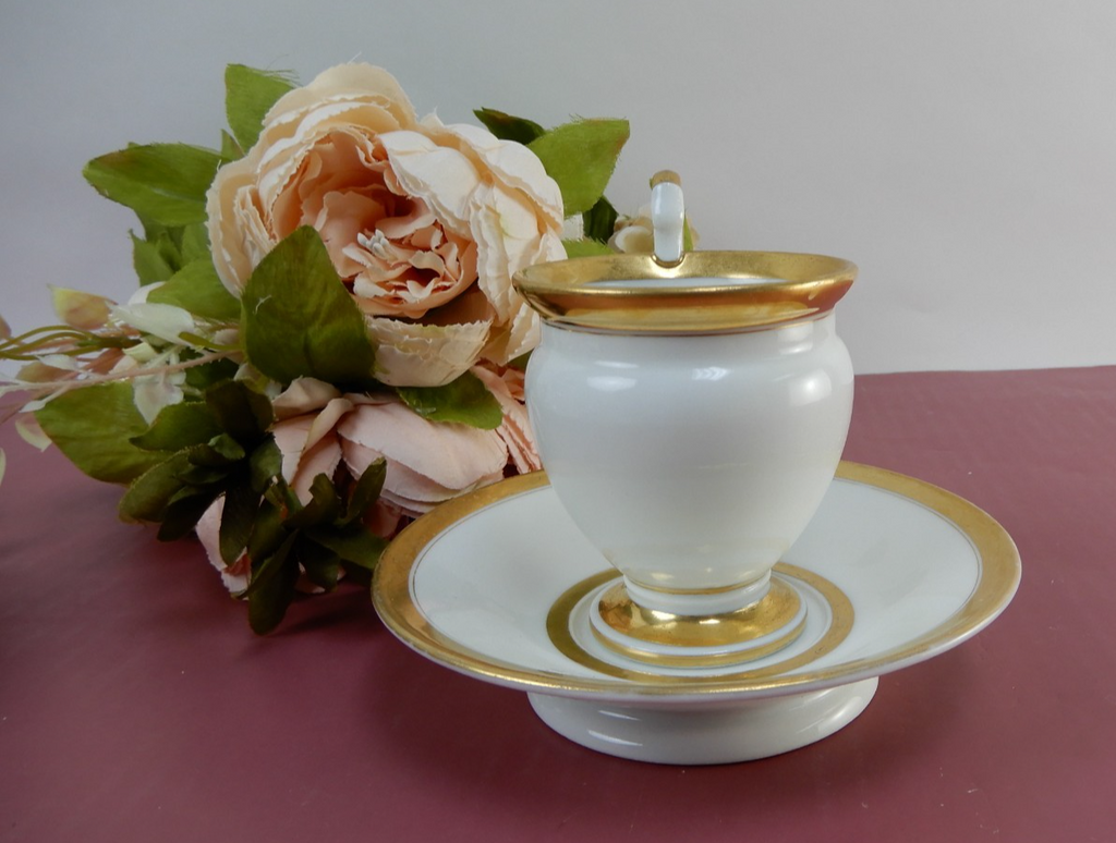 Vintage Old Paris Chocolate Cup & Saucer