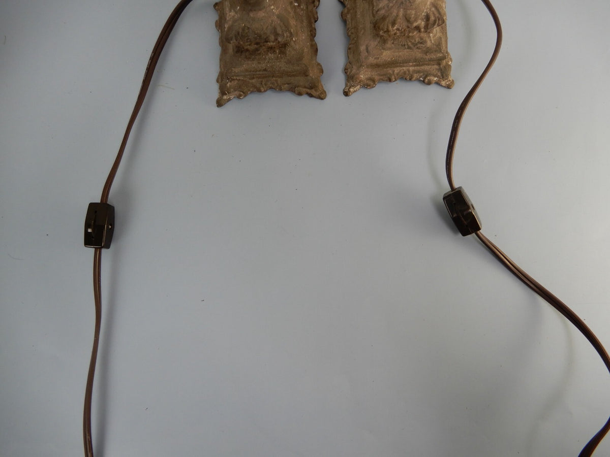 Pair of Vintage Style Cast Metal Table Lamps