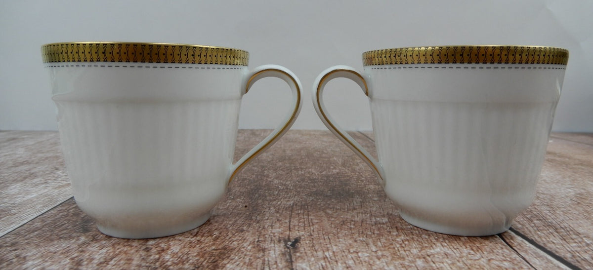 Vintage 5-Piece Mismatch Gold Accented Tea Set With Cups and Saucers (Germany)