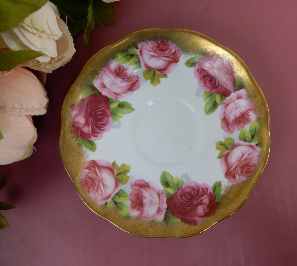 Vintage Royal Albert "Old English Rose" Brushed Gold Trim Cup and Saucer