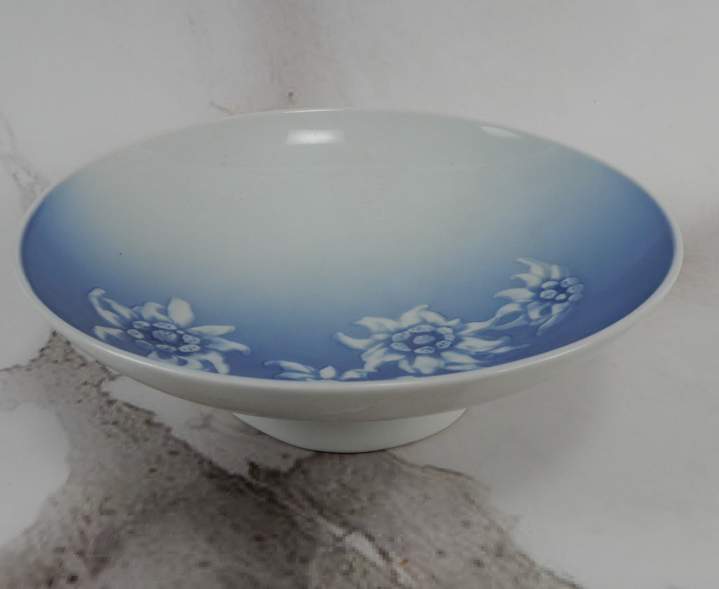 1950s Bing And Grondahl Denmark Edelweiss Blue Floral Compote/bonbonnière Dish
