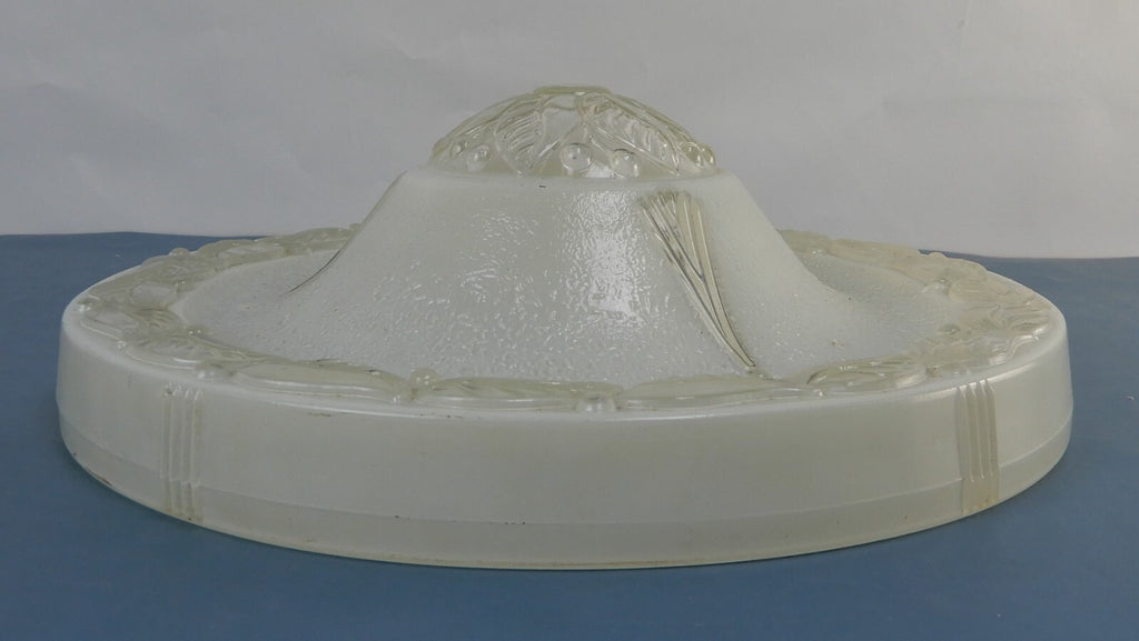 Vintage Chain Mount Haning White and Clear Glass Celling Light Shade 11-1/4"