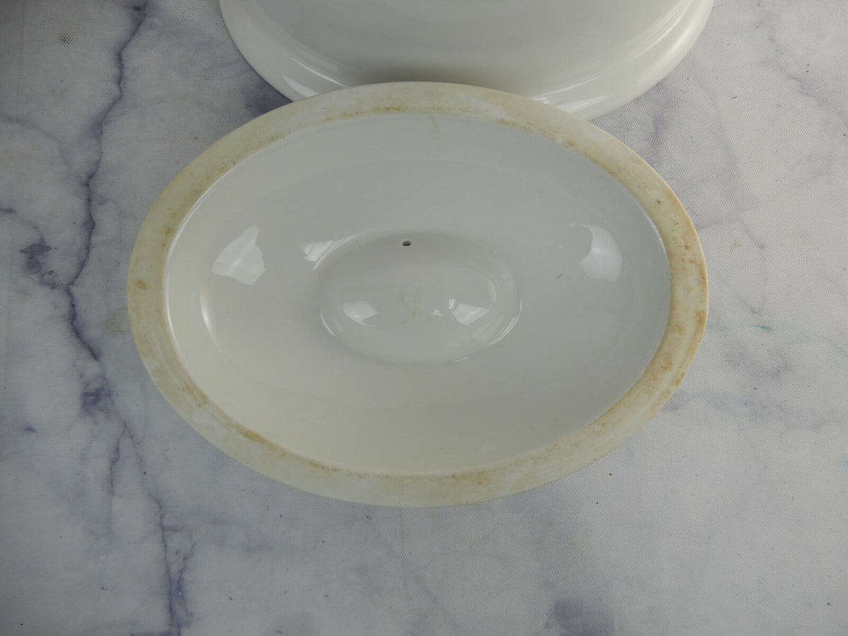 Vintage Pillivuyt Culinary White Oval Lidded Casserole Made In France