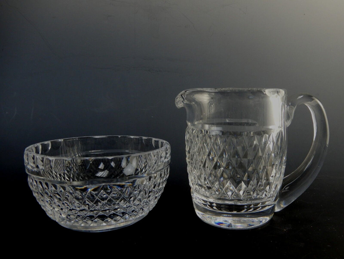 Waterford Crystal Cashel Creamer and Open Sugar Bowl Set