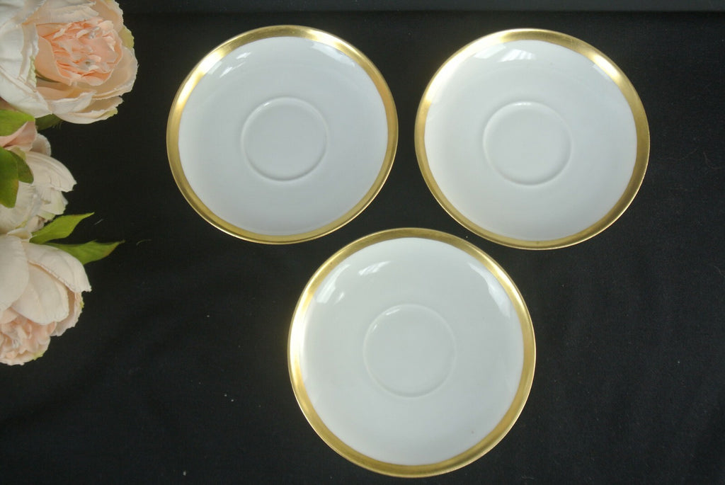 Mismatched Set Of 3 Thomas Bavaria Two Handle Cup And Haviland Limoges Saucers