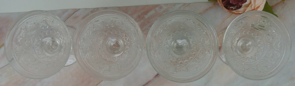 Set of 4 Ice Cream Dish 6 oz in Duncan & Miller Sandwich Clear Glass Pattern