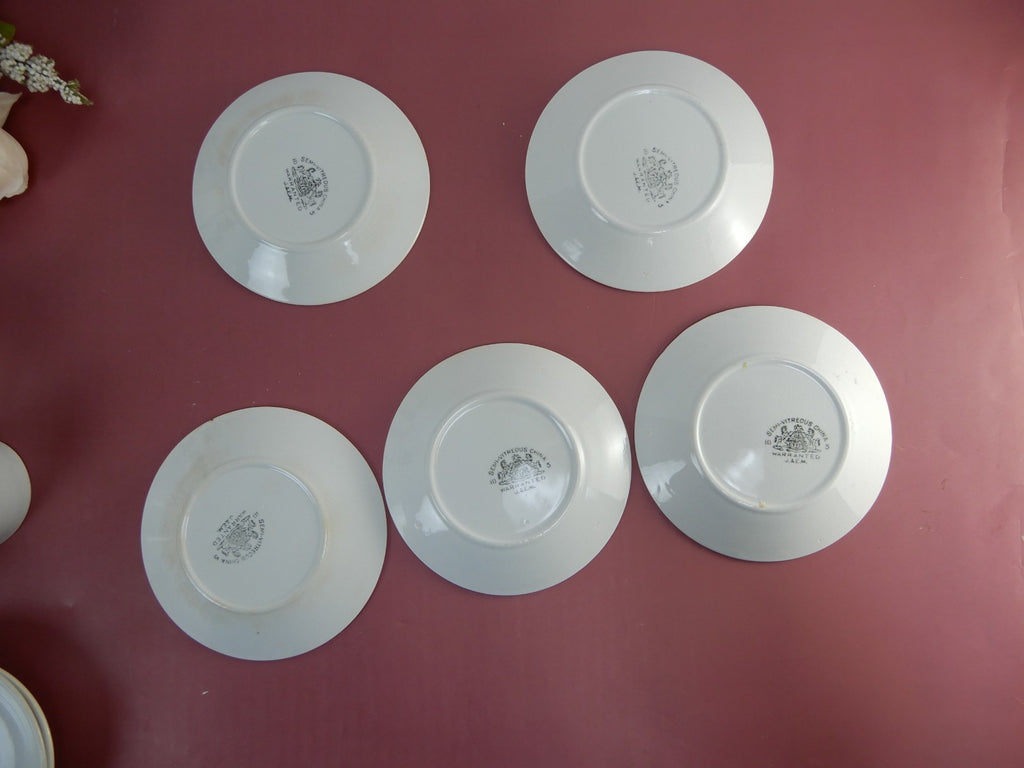 Antique J. & E. Mayer Set of 5 Cups,4 Saucers,5 Dessert Plates
