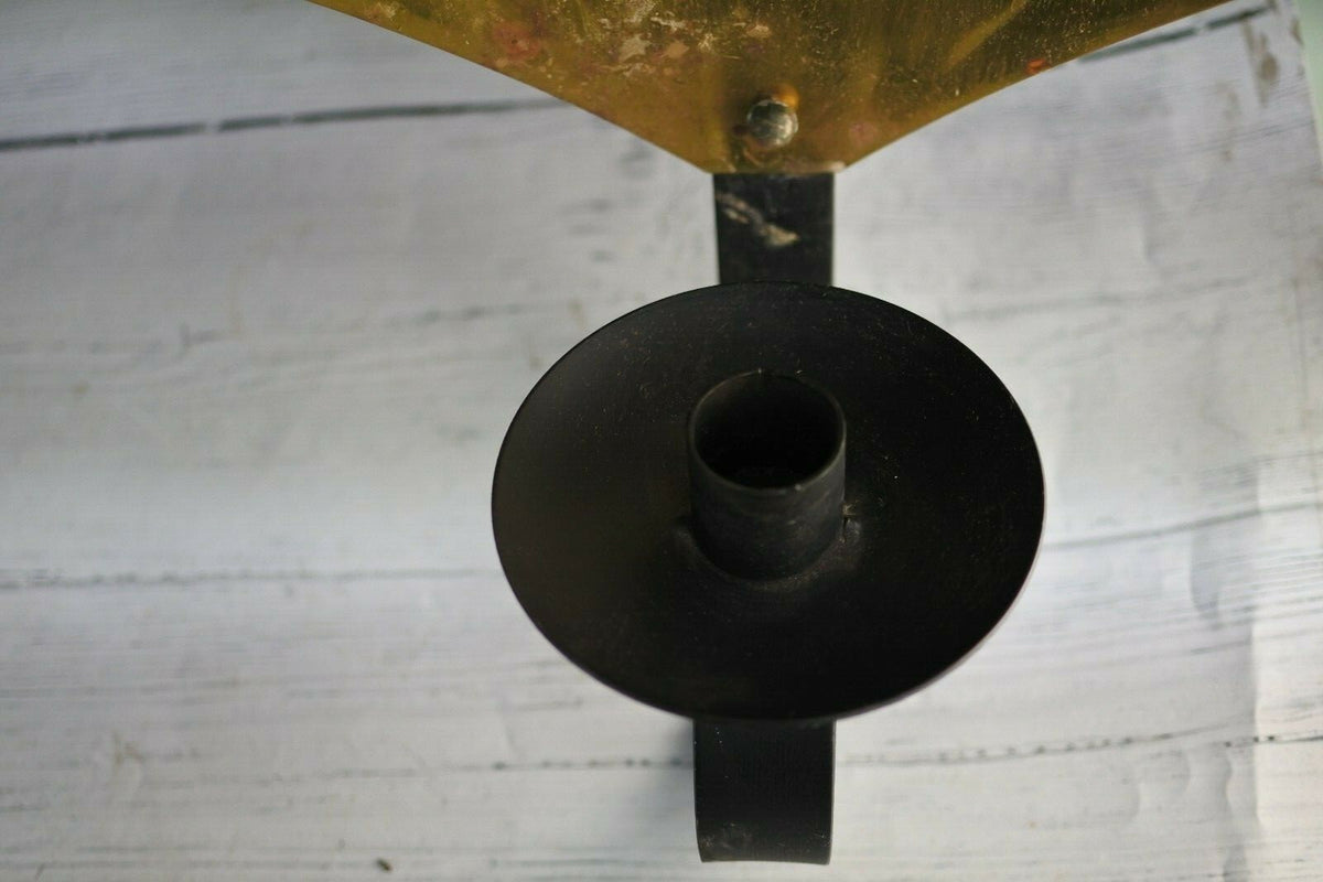 Vintage Wall Hanging Candlestick Holder Brass Heat Diffuser