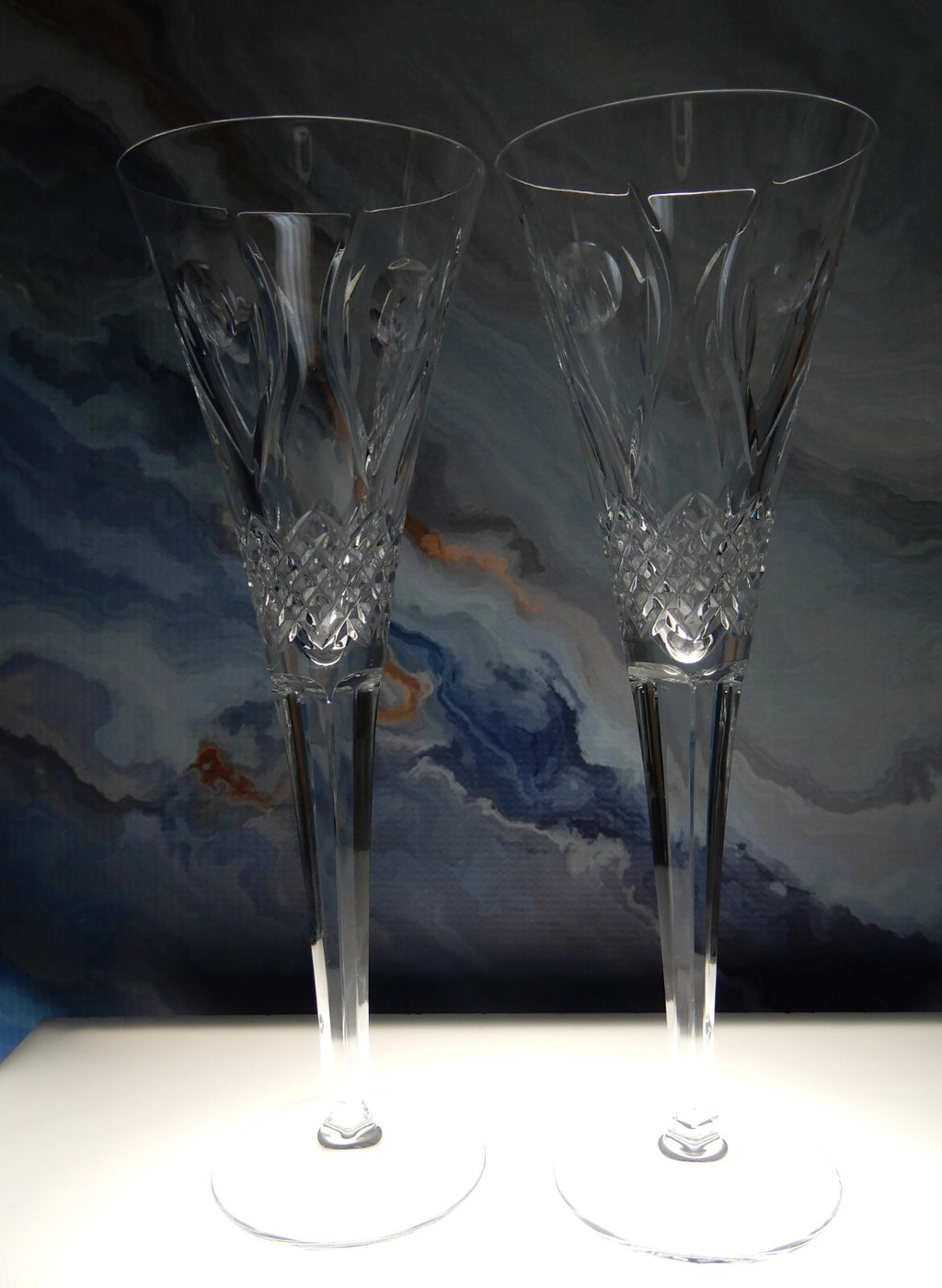Set of 2 Vintage Waterford Heritage Flute Glasses 8 fl oz