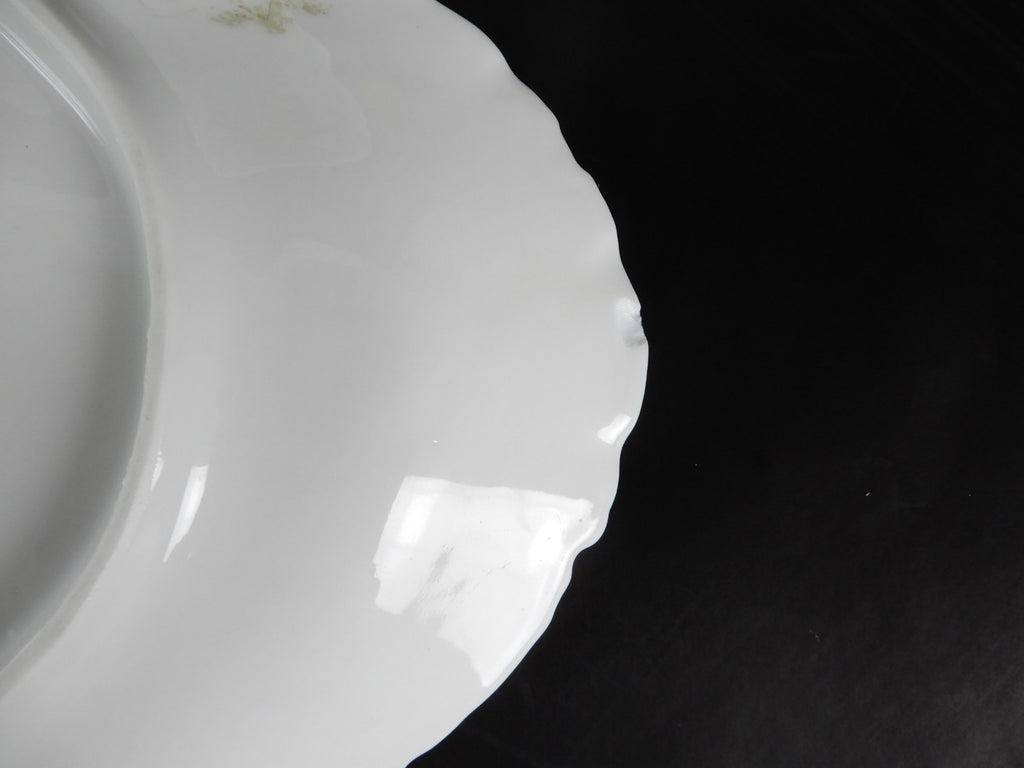 Set of 2 Haviland Limoges Pink and Blue Flowers 11-3/8" Serving Platters Chipped