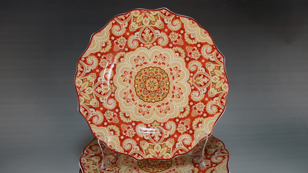 Set of Three 222 Fifth PTS International "Lyria Saffron" Pattern 8-5/8"  Plates
