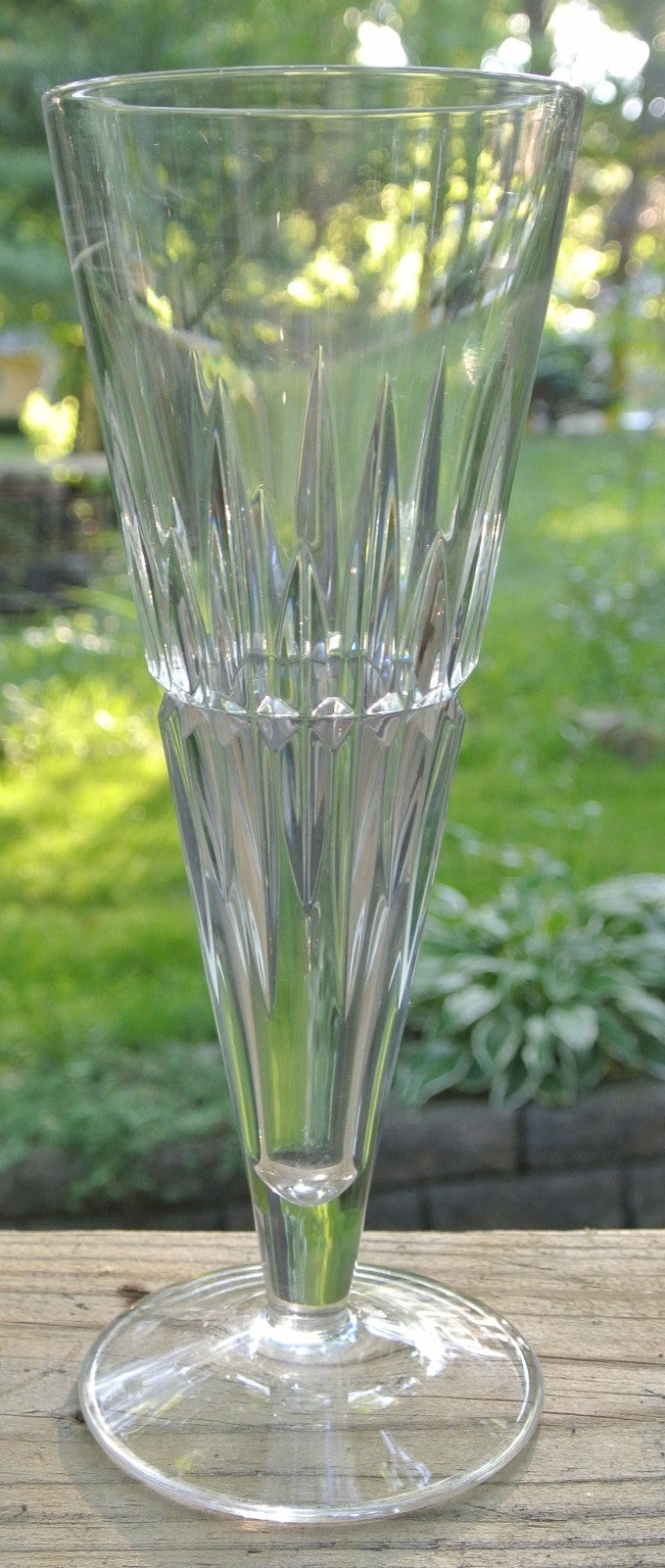 Stunning Long Tall Decorative Flower Crystal Glass Clear Vase