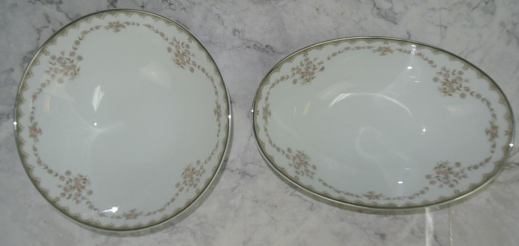 Vintage Porcelain Noritake Garland 5906 Pattern Oval and Round Serving Bowls