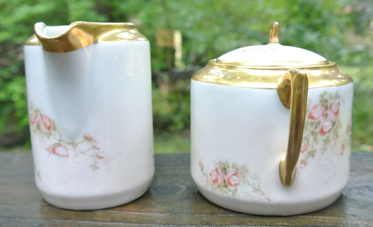 Vtge 1913  Lusterware Carl Tielsch (CT) Altwasser Sugar Bowl and Creamer Singed