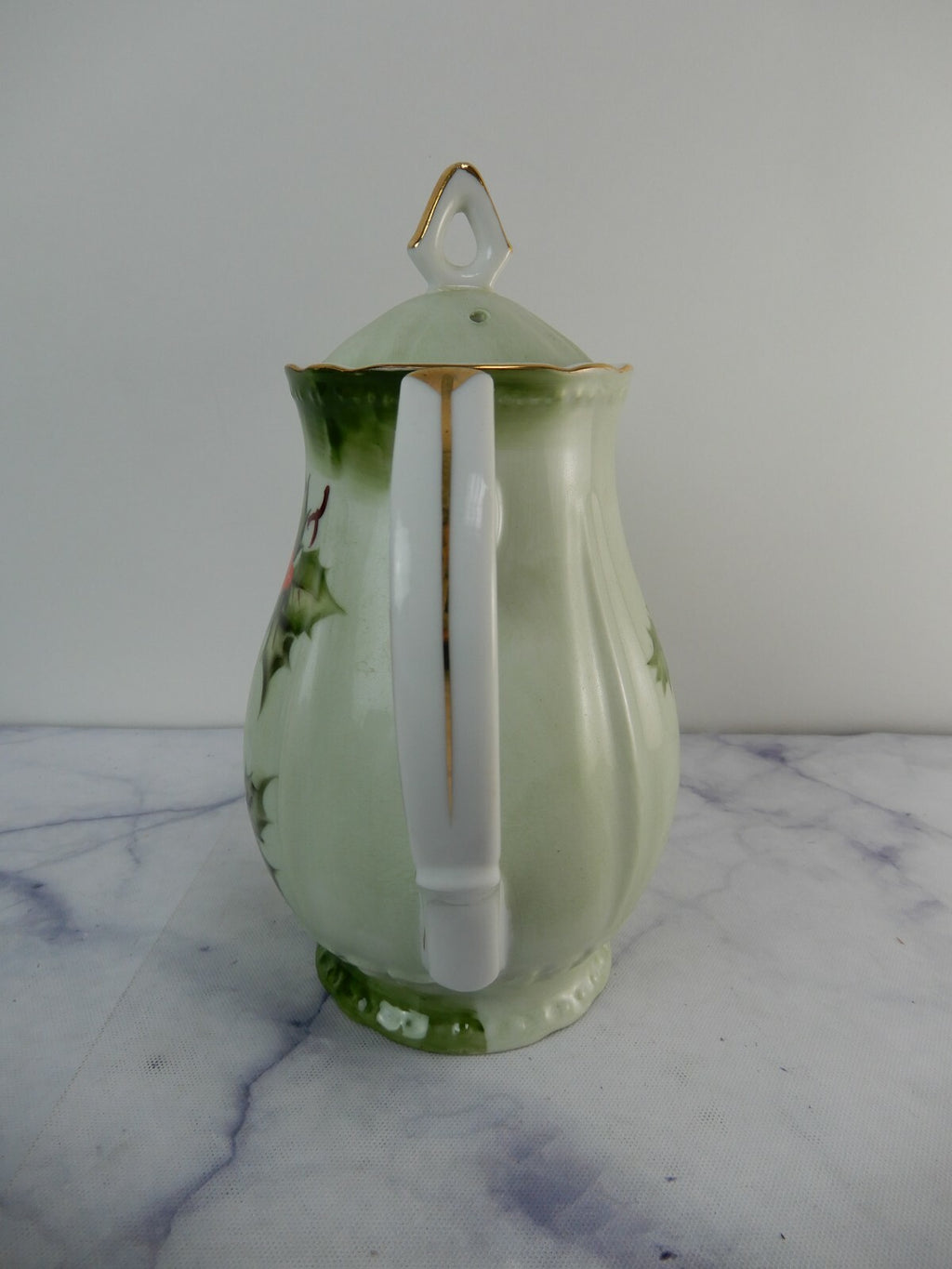 Vintage Hand Painted Hollies Coffee Pot Made in Japan XP-4B