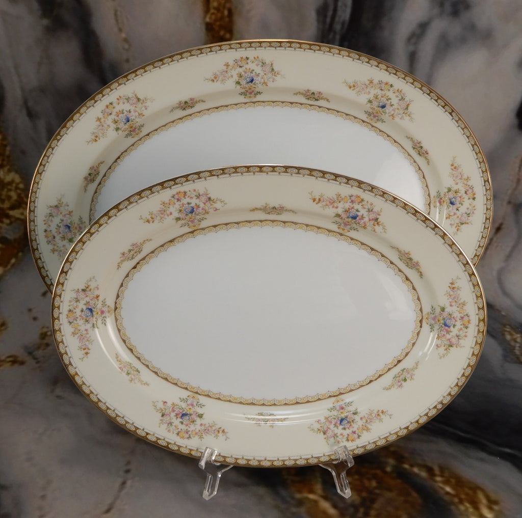(2) Royal Embassy China "Fresno" Pattern Oval Platters 16-1/4" and 12-1/8"
