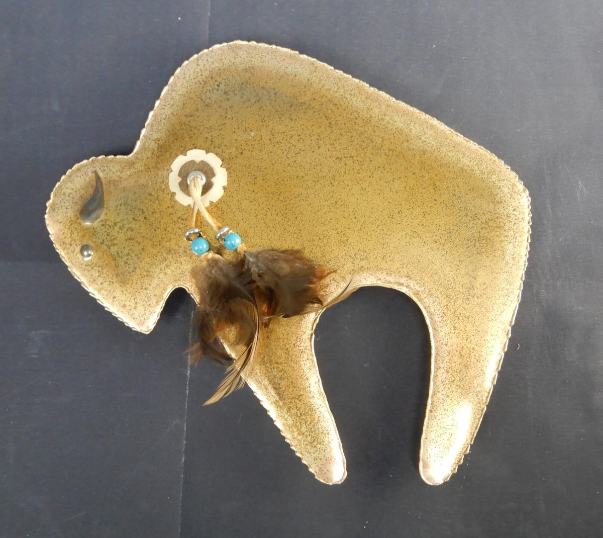 Vintage Galbraith 1996 Welded Buffalo Brass Wall Hanging Sculpture
