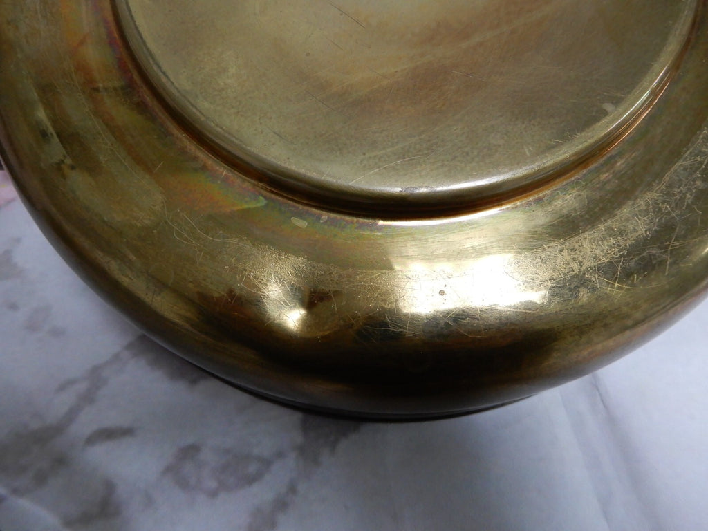 Vtge Brass Chafing Dish Buffet Three-legged Stand Warmer w/ PYREX  Insert