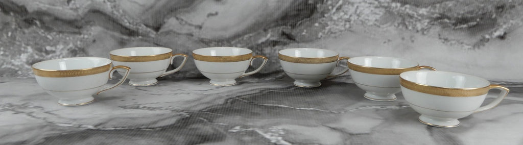 Set of 6 Cups No Saucers Mikasa Bristol Waldorf Shape Pattern Made in Japan