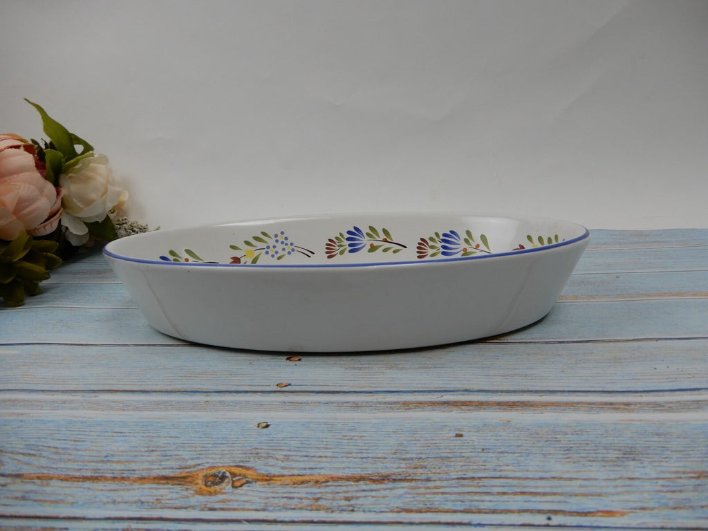 Vintage KG Armor France Fait Main Oval Serving Bowl Pilgrim Man