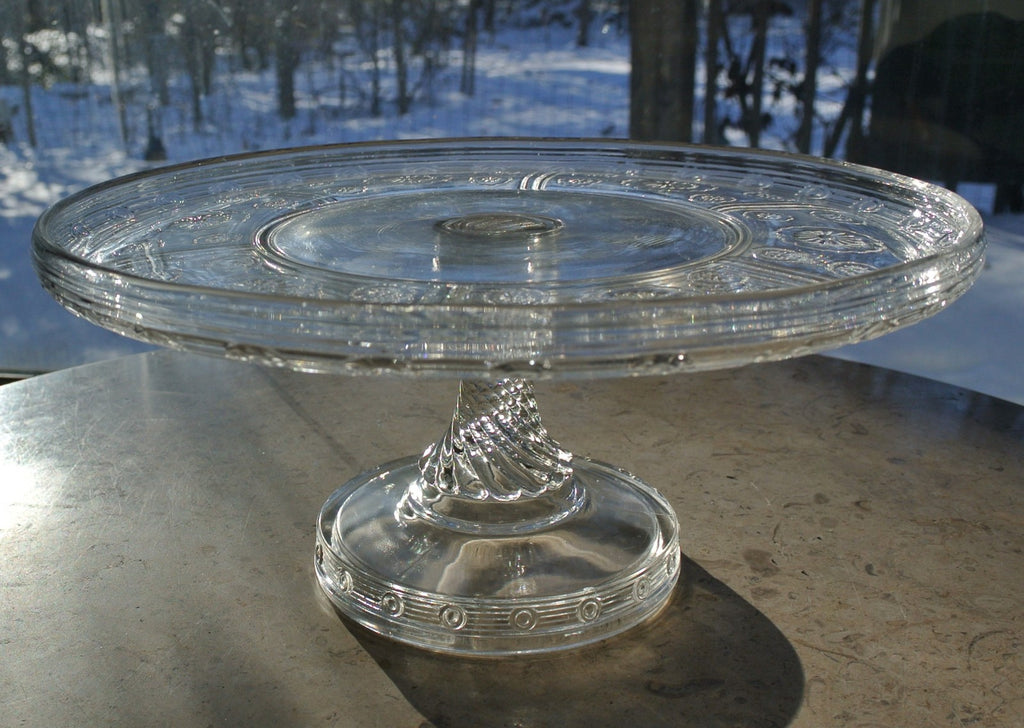 Vintage Magic / Rosette by  Bryce Brothers Clear Glass Cake Stand