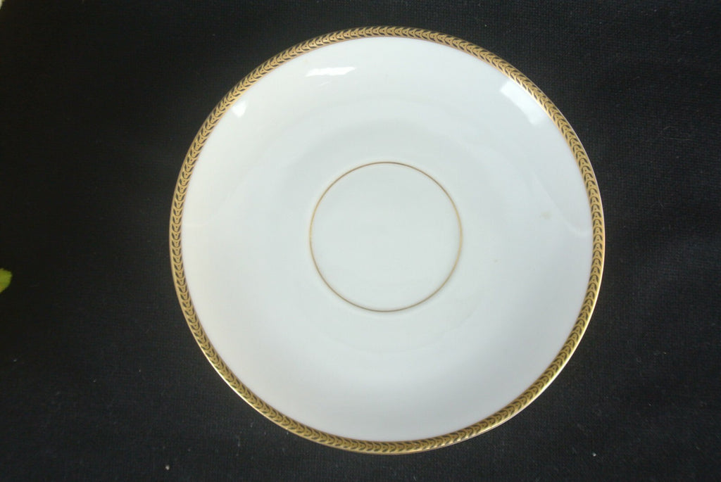Vtg Edelstein Bavaria Teacup And Saucer Gold And Black Trim Set Of 3