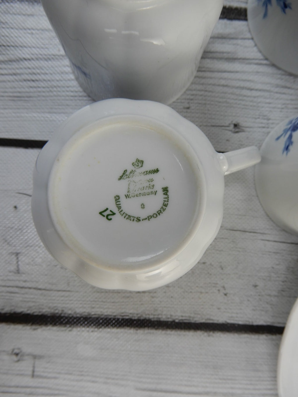 Seltmann Weiden Bavaria Cobalt Blue Roses Set of Four ~5 oz Cups and Saucers