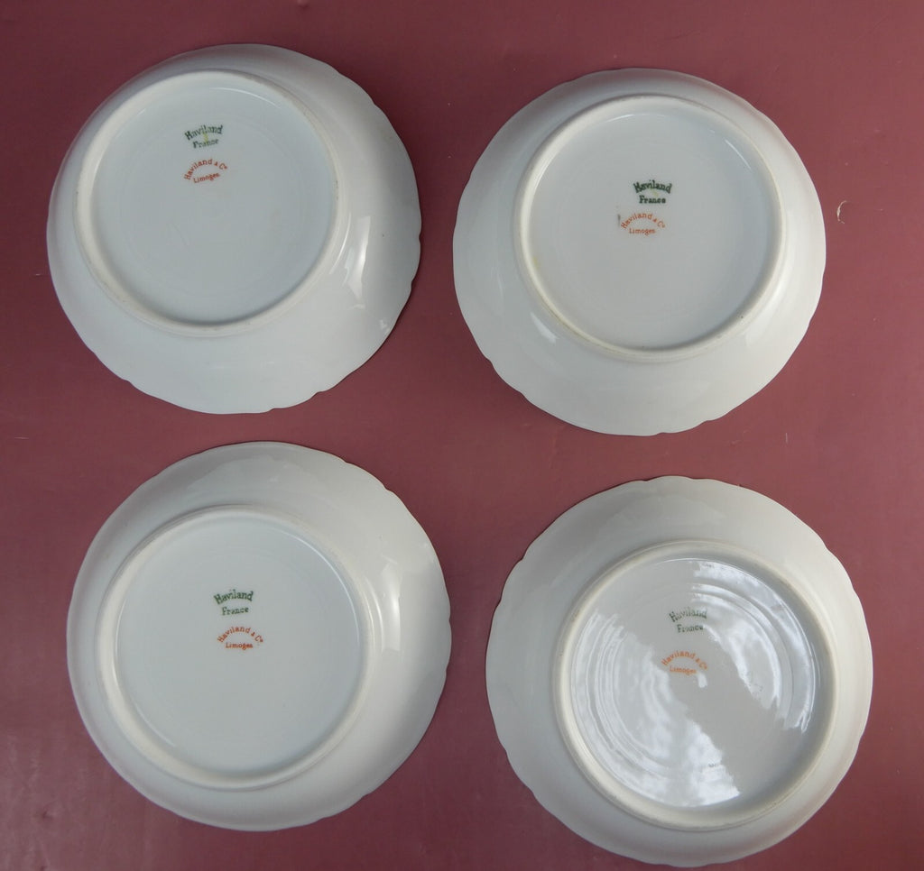 Haviland Limoges France Schleiger 475e Hand Painted Four Berry/Fruit Bowls 5”