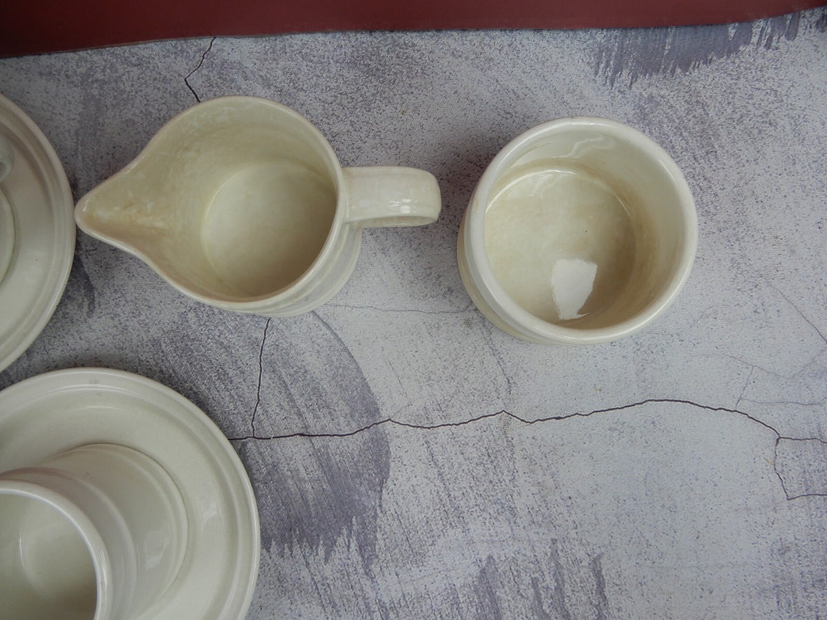 Vtg Portmeirion Meridian Series Mugs,Saucers,Creamer &Sugar Bowl Made in England